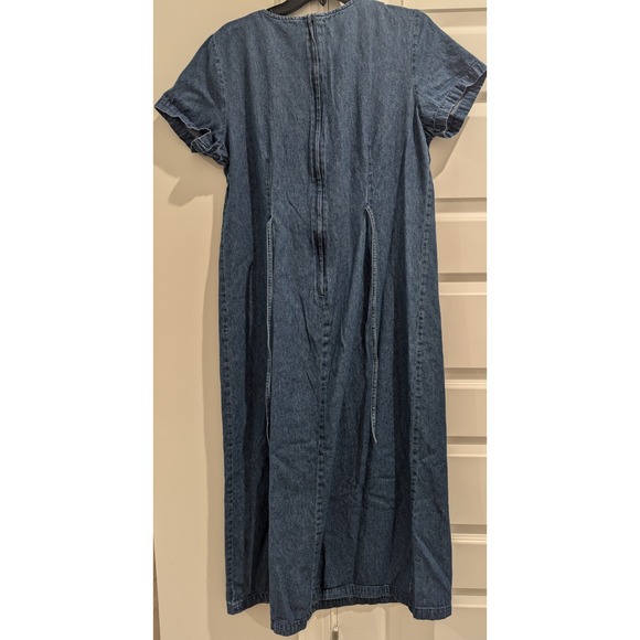 Bobbie‎ Brooks Vtg 90's Sunflower Denim Maxi Dress Cottagecore Hippie Bohemian - Picture 2 of 9